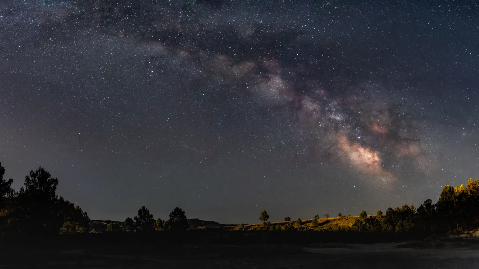 Starry sky with the Milky Way on a clear night, the kind of sky you see from the Teide National Park in Tenerife