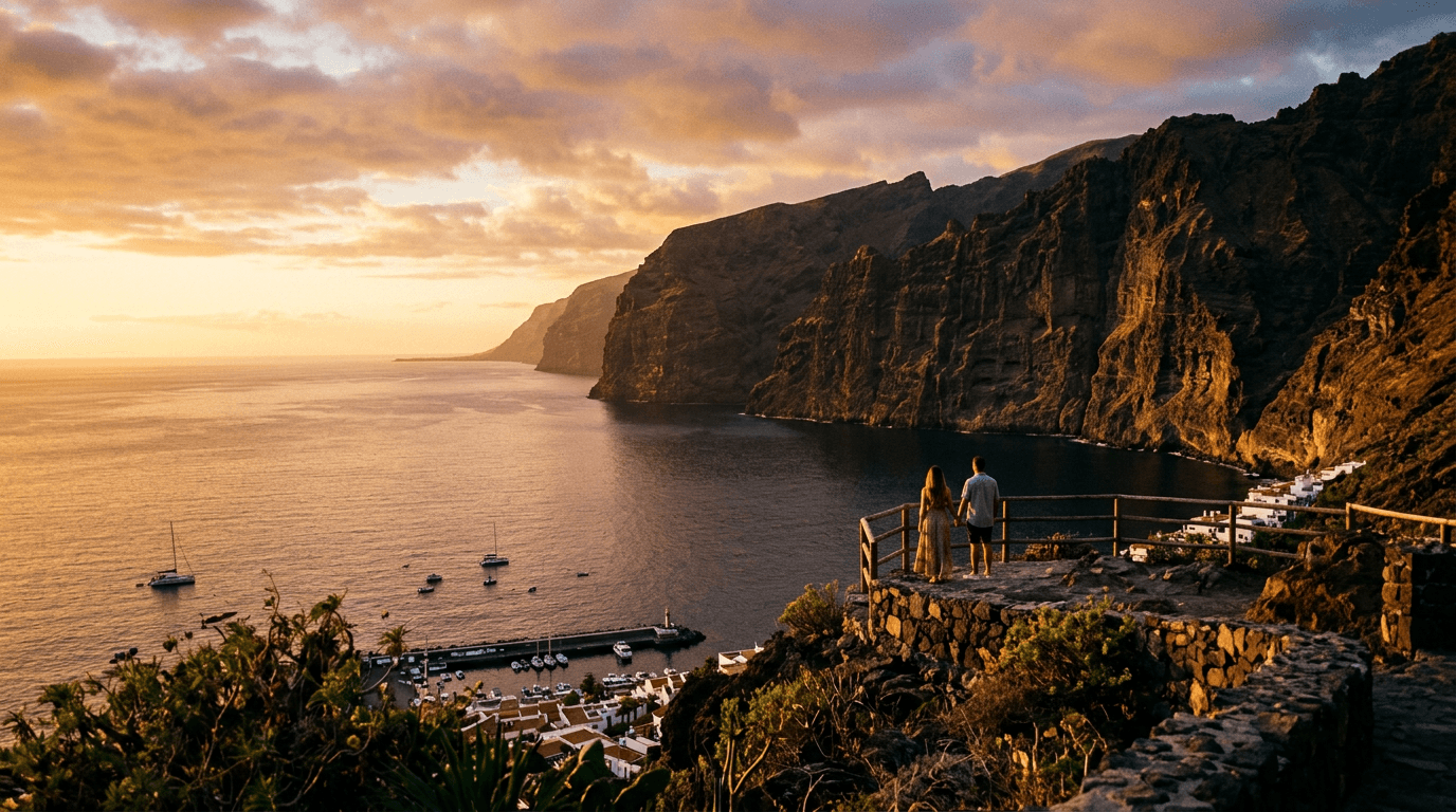Acantilados de Los Gigantes al atardecer, sur de Tenerife